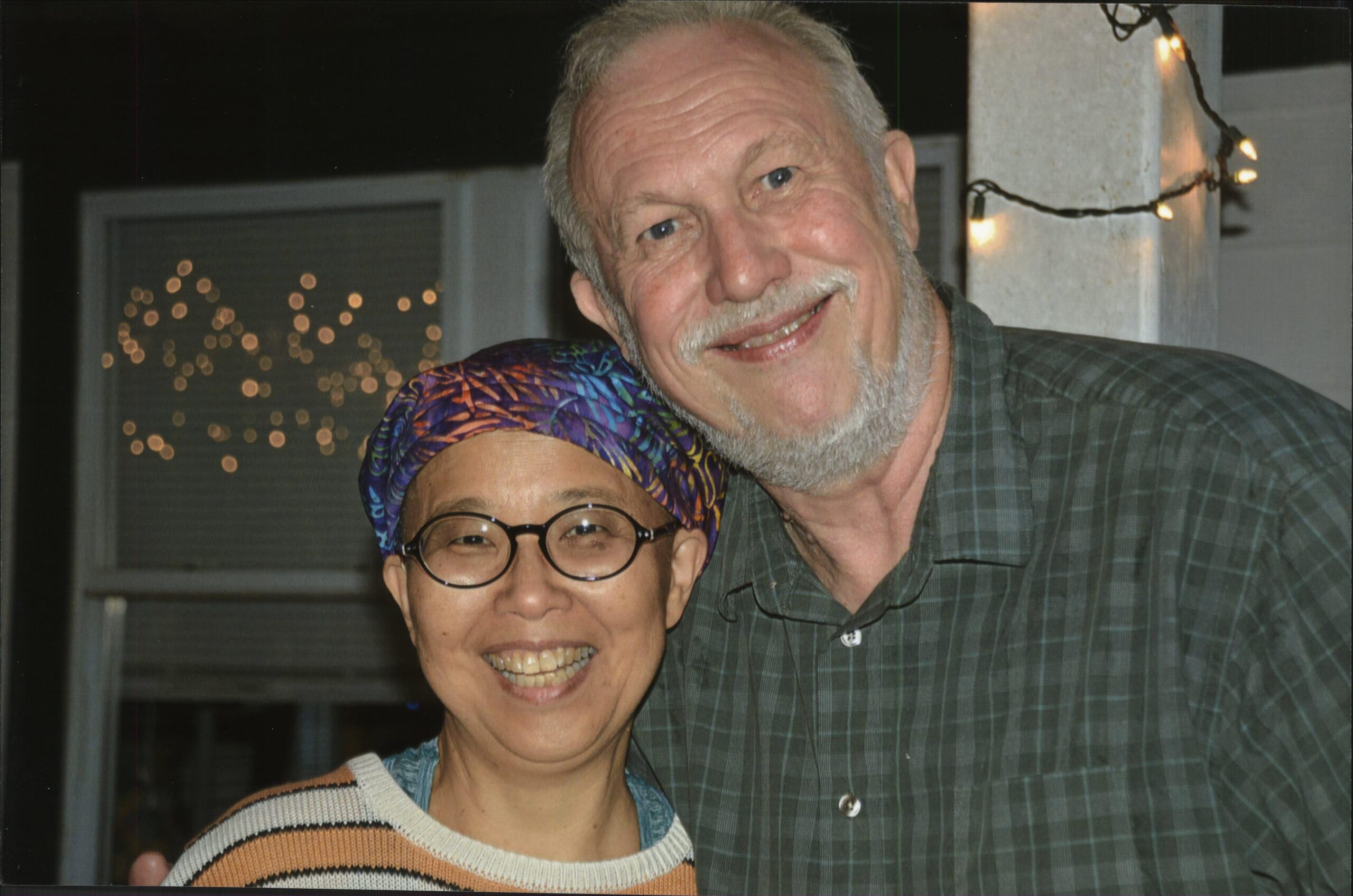 Choir director Yuri Yamamoto at choir party at the home of Linda and Billy Liles, 2019