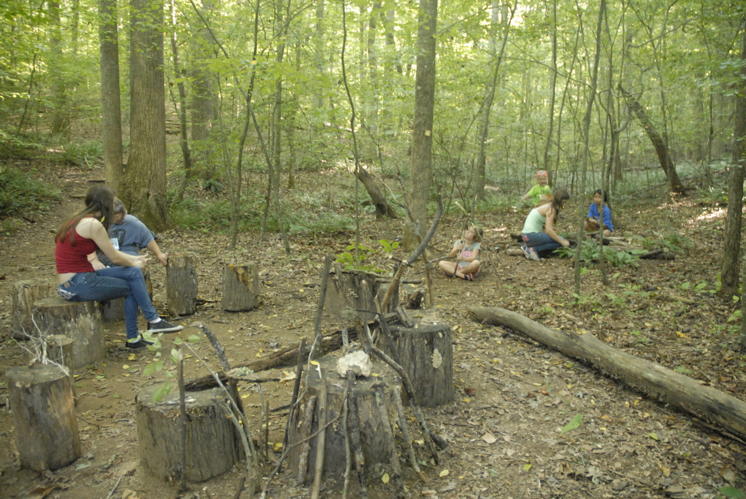 Spirit Fest 2014 Moira Pecor and others in the Forest Diorama Workshop